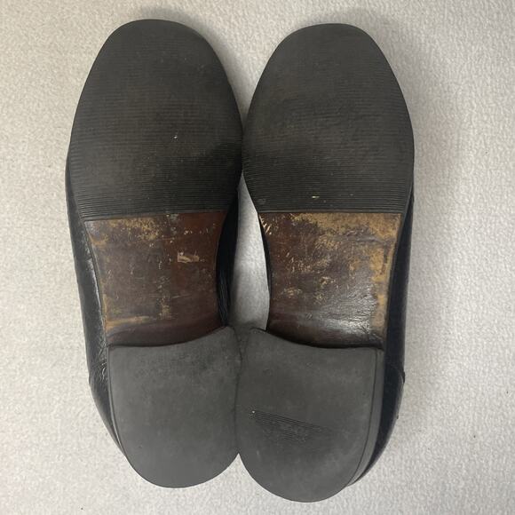 Authentic ZILLI Handmade Italian Black Leather Loafers 44 1/2 Slip On
